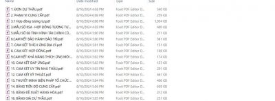 Sắp xếp file hồ sơ dự thầu